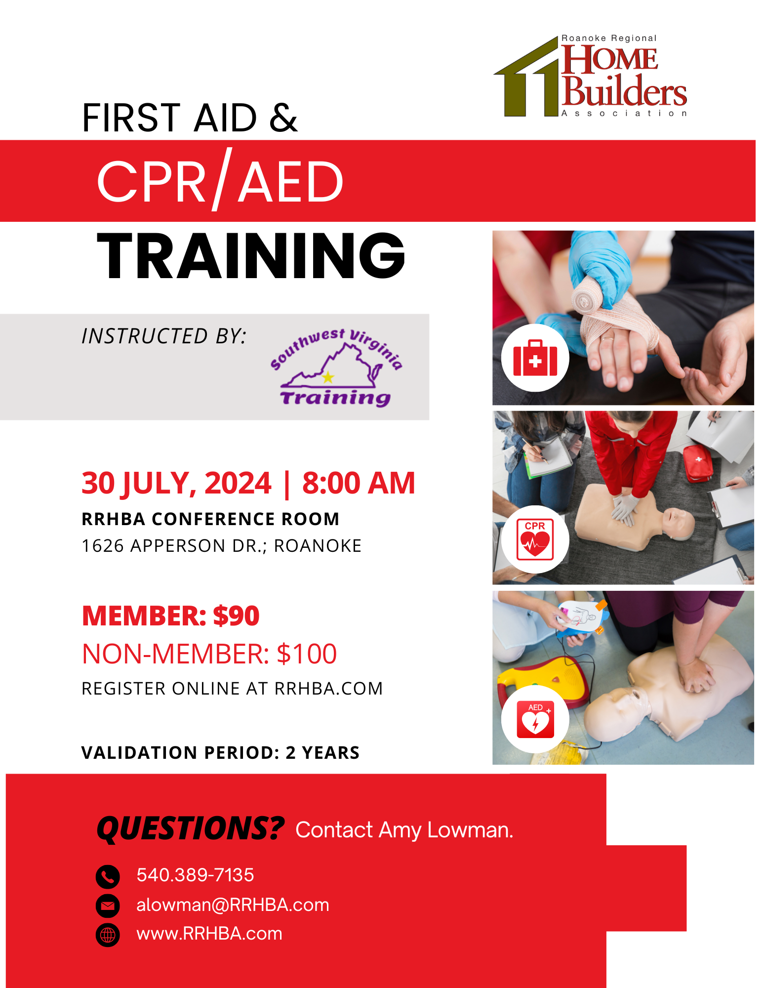 First AID & CPR/AED Training - Roanoke Regional Home Builders Association